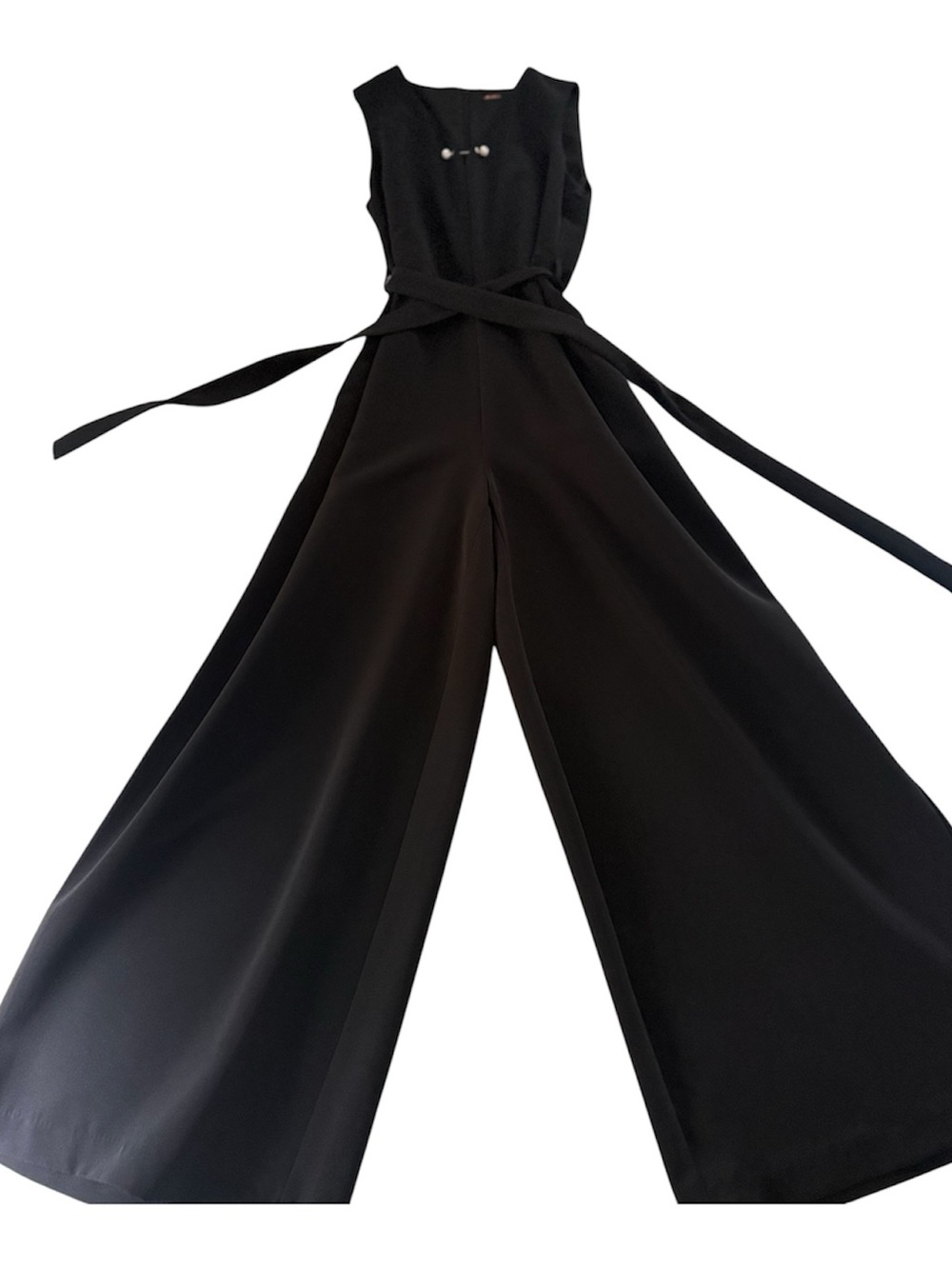 Tahari Black Wide-Leg Sleeveless Jumpsuit